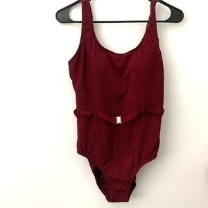 Jantzen One Piece Belted Tummy Control Swimsuit SZ 6